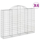 buede gabionkurve 4 stk. 200x30x140/160 cm galvaniseret jern