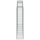 buede gabionkurve 7 stk. 200x30x140/160 cm galvaniseret jern