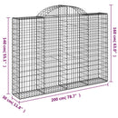 buede gabionkurve 9 stk. 200x30x140/160 cm galvaniseret jern