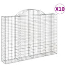 buede gabionkurve 10 stk. 200x30x140/160 cm galvaniseret jern