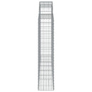 buede gabionkurve 12 stk. 200x30x140/160 cm galvaniseret jern