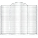 buede gabionkurve 2 stk. 200x30x160/180 cm galvaniseret jern