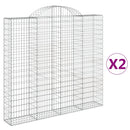 buede gabionkurve 2 stk. 200x30x180/200 cm galvaniseret jern