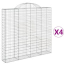 buede gabionkurve 4 stk. 200x30x180/200 cm galvaniseret jern