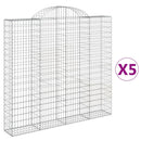 buede gabionkurve 5 stk. 200x30x180/200 cm galvaniseret jern