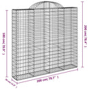 buede gabionkurve 6 stk. 200x30x180/200 cm galvaniseret jern