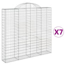 buede gabionkurve 7 stk. 200x30x180/200 cm galvaniseret jern