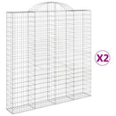 buede gabionkurve 2 stk. 200x30x200/220 cm galvaniseret jern