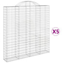 buede gabionkurve 5 stk. 200x30x200/220 cm galvaniseret jern