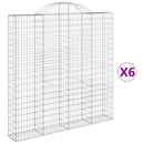 buede gabionkurve 6 stk. 200x30x200/220 cm galvaniseret jern