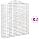 buede gabionkurve 2 stk. 200x30x220/240 cm galvaniseret jern