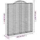 buede gabionkurve 2 stk. 200x30x220/240 cm galvaniseret jern