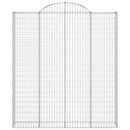 buede gabionkurve 4 stk. 200x30x220/240 cm galvaniseret jern
