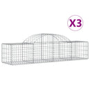 buede gabionkurve 3 stk. 200x50x40/60 cm galvaniseret jern