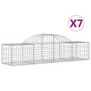 buede gabionkurve 7 stk. 200x50x40/60 cm galvaniseret jern