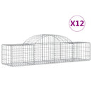 buede gabionkurve 12 stk. 200x50x40/60 cm galvaniseret jern