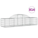 buede gabionkurve 14 stk. 200x50x40/60 cm galvaniseret jern