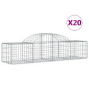 buede gabionkurve 20 stk. 200x50x40/60 cm galvaniseret jern