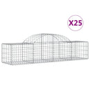 buede gabionkurve 25 stk. 200x50x40/60 cm galvaniseret jern