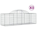 buede gabionkurve 3 stk. 200x50x60/80 cm galvaniseret jern