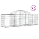 buede gabionkurve 5 stk. 200x50x60/80 cm galvaniseret jern