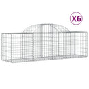 buede gabionkurve 6 stk. 200x50x60/80 cm galvaniseret jern