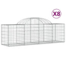 buede gabionkurve 8 stk. 200x50x60/80 cm galvaniseret jern