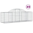 buede gabionkurve 9 stk. 200x50x60/80 cm galvaniseret jern