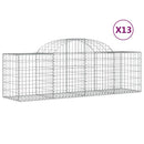 buede gabionkurve 13 stk. 200x50x60/80 cm galvaniseret jern