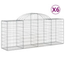 buede gabionkurve 6 stk. 200x50x80/100 cm galvaniseret jern
