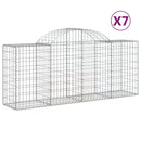 buede gabionkurve 7 stk. 200x50x80/100 cm galvaniseret jern