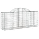 buede gabionkurve 8 stk. 200x50x80/100 cm galvaniseret jern