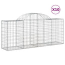 buede gabionkurve 10 stk. 200x50x80/100 cm galvaniseret jern