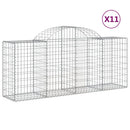 buede gabionkurve 11 stk. 200x50x80/100 cm galvaniseret jern