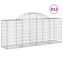 buede gabionkurve 12 stk. 200x50x80/100 cm galvaniseret jern