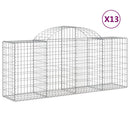 buede gabionkurve 13 stk. 200x50x80/100 cm galvaniseret jern