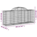 buede gabionkurve 13 stk. 200x50x80/100 cm galvaniseret jern