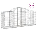 buede gabionkurve 14 stk. 200x50x80/100 cm galvaniseret jern