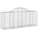 buede gabionkurve 14 stk. 200x50x80/100 cm galvaniseret jern