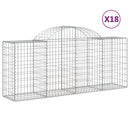 buede gabionkurve 18 stk. 200x50x80/100 cm galvaniseret jern