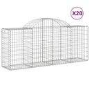 buede gabionkurve 20 stk. 200x50x80/100 cm galvaniseret jern