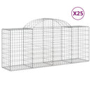 buede gabionkurve 25 stk. 200x50x80/100 cm galvaniseret jern