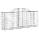 buede gabionkurve 25 stk. 200x50x80/100 cm galvaniseret jern