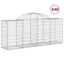buede gabionkurve 40 stk. 200x50x80/100 cm galvaniseret jern