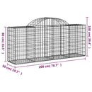 buede gabionkurve 40 stk. 200x50x80/100 cm galvaniseret jern