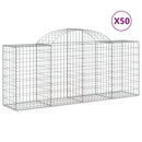 buede gabionkurve 50 stk. 200x50x80/100 cm galvaniseret jern
