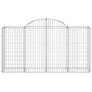 buede gabionkurve 6 stk. 200x50x100/120 cm galvaniseret jern