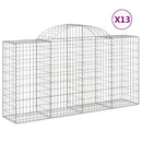 buede gabionkurve 13 stk. 200x50x100/120 cm galvaniseret jern