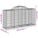 buede gabionkurve 18 stk. 200x50x100/120 cm galvaniseret jern