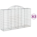 buede gabionkurve 3 stk. 200x50x120/140 cm galvaniseret jern